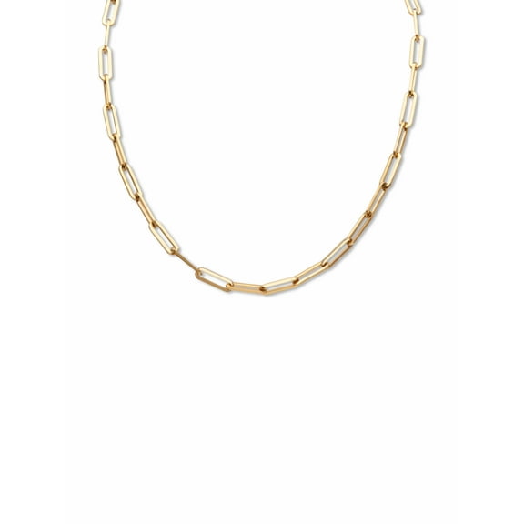 PalmBeach Jewelry Paperclip Chain Link Necklace Gold Ion-Plated Stainless Steel 16" Length