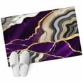 thumbnail image 6 of Purple Marble Bathroom Rug Washable 2x3 Entryway Rug Non Slip Grey Gold Texture Vintage Farmhouse Art Front Door Mat Low Pile Indoor Doormat Throw Floor Carpet for Kitchen Bedroom Entrance, 6 of 8