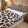 thumbnail image 3 of Erosebridal Cream Leopard Animal Print Zipper Queen Comforter Set with Fitted Sheet and 2 Pillowcases for Girls, Fashion Polkadot Zipper Bedding Set, Reversible, 4-Piece, 3 of 7