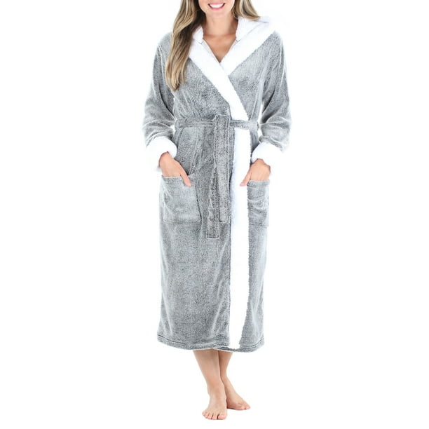 Sleepyhead - Sleepyheads Women's Fleece Long Sleeve Robe Sherpa-Lined ...