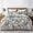 Bone/Grey, variant on Whale Flotilla Reversible Patchwork Quilt Set King Size, Lightweight Boho Printed Bedspreads Coverlets Quilts Bedding Set with 2 Pillow Shams for All Seasons, Light Grey