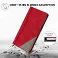 thumbnail image 2 of Compatible with Xiaomi Redmi Note 13 Pro 5G Leather Case Triangle Splicing Wallet Stand Shockproof Mobile Phone Protective Case Red, 2 of 5