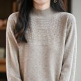 thumbnail image 4 of HongQid Chandails Femme Automne Hiver Chaud Doux Tricoté Ample Chandail Col Roulé Manches Longues, 4 of 5