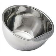 Helens Asian Kitchen Japanese Rice Washing Bowl, 3-Quart, Stainless Steel Washer With Side Drainer For Grains, Beans, Fruits, And Vegetables