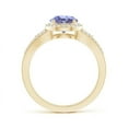 thumbnail image 2 of ANGARA Natural Split Shank 1.45 ct Tanzanite Halo Ring with Cluster Diamonds in 14K Yellow Gold for Women (Size-7mm) | December Birthstone, Anniversary Jewelry Gift for Women | Natural Tanzanite Ring, 2 of 8