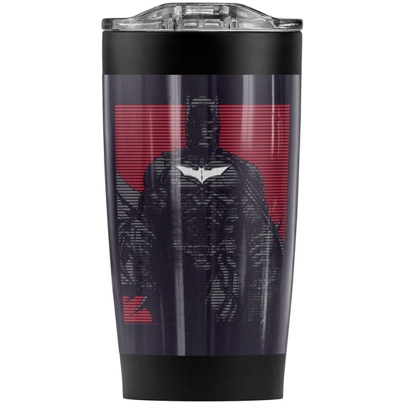 Batman Dark Knight Rises/Bat Lines Stainless Steel Tumbler 20 oz Coffee Travel Mug/Cup, Vacuum Insulated & Double Wall with Leakproof Sliding Lid | Great for Hot Drinks and Cold Beverages