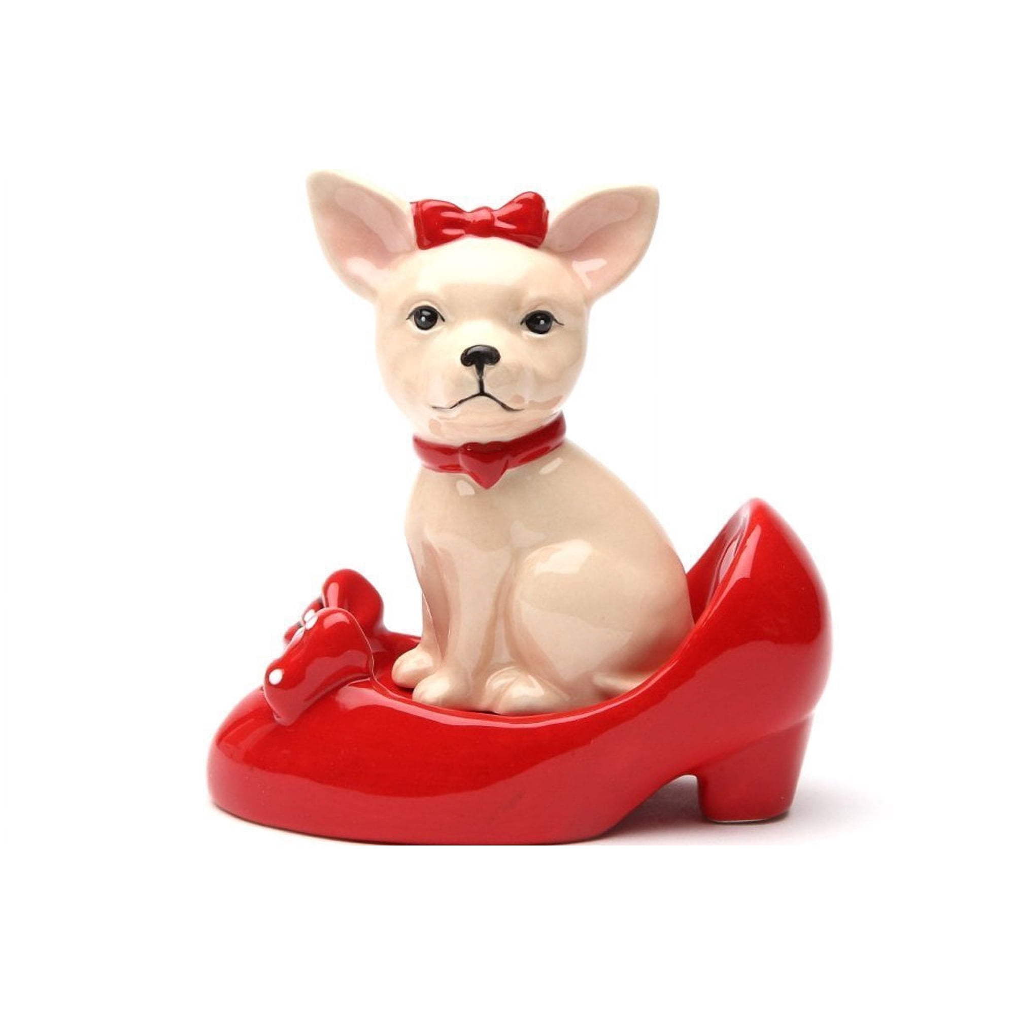 Pacific Giftware Chihuahua in High Heel Shoe Pumps Ceramic Magnetic Salt Pepper Shaker