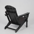 thumbnail image 3 of Adirondack Chair, Outdoor Chair, Folding Chair&nbsp;with Dual Cup Holder, HDPE Composite Folding Design and Wood Texture for Patio, Garden, Deck, Black, 3 of 7