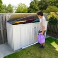 thumbnail image 3 of Absco Utility 7.5' x 2.5' Garbage Can Metal Storage Shed - Surfmist, 3 of 12