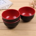 thumbnail image 4 of Bols à Céréales en Mélamine pour Soupe Miso Bols Noirs et Rouges Contenants Alimentaires Bols à Riz Bols à Salade pour Restaurant Fournitures Maison (6 Pouces), 4 of 7