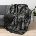 thumbnail image 5 of PAVILIA Black Fluffy Bed Blanket, Queen Size, Fuzzy Blanket for Women Men, Furry Plush Warm Large Blanket for Couch Sofa, Super Soft Thick Faux Fur Sherpa Blanket, Tie-Dye, 90x90, 5 of 9