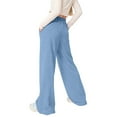 thumbnail image 5 of Bainana Casual Sweatpants For Girls Bowknot Print Wide Leg Elastic Waist Joggers Athletic Pants With Pockets Little Girls Youth Classic Fit Casual Pants Blue Size 11-12 Years, 5 of 5