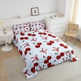 thumbnail image 3 of Erosebridal Cartoon Cherry Bedding Queen Comforter Set, Blue Down Comforter, Bow Ribbon Decor, Lightweight 3 Pieces, 3 of 8