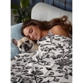 thumbnail image 3 of Farmhouse Black California King Size Flat Sheet, Wrinkleproof & Fadeproof Cooling Flat Bed Sheet Only, Vintage Flower Leaf Botanical Plant Breathable Soft Bedding Top Sheets 108 x 98 Inches, 3 of 8