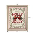 thumbnail image 3 of Holiday Time 15.75" wood with tin wall hanging sign saying "Have a Holly Jolly Christmas", 3 of 4