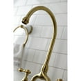 thumbnail image 4 of Kingston Brass KS7797ALBS English Country Two-Handle 3-Hole Deck Mount Bridge Kitchen Faucet with Brass Side Sprayer in Brushed Brass, 4 of 7