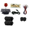 thumbnail image 2 of Kit de bricolaje para juegos de arcade de 1 jugador con mango de joystick, piezas de repuesto, componentes de fácil instalación con botones a presión Negro, 2 of 10