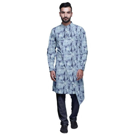 

Atasi Designer Kurta Pajama for Men Printed Angrakha Kurta Set Summer Clothing