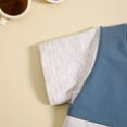 thumbnail image 4 of Toddler Boy Summer Clothes Toddler Boys Girls Short Sleeve Patchwork T Shirt Pullover Tops Shorts Outfits Boys Outfits Blue 18 Months-24 Months, 4 of 6