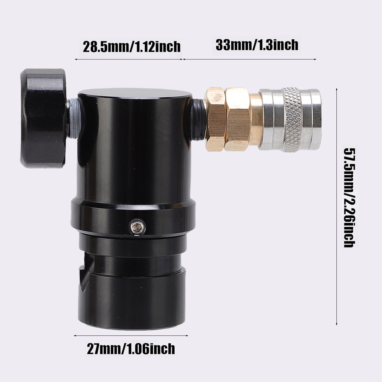 BIMZUC Mini CO2 Regulator Low Pressure Fast Refresh 20-200 PSI Adjustable Output G1/2-14 Thread
