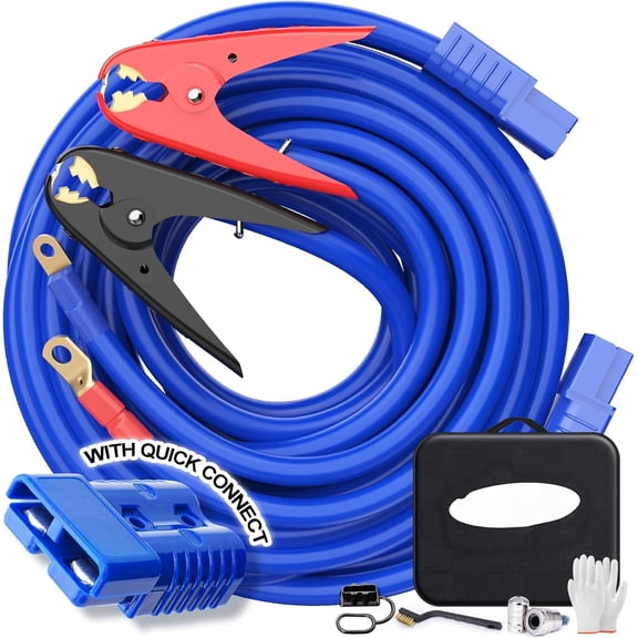 Jumper Cables,1 Gauge 30 Feet 800A Booster Cables with UL-Listed Clamps, Heavy Duty Automotive Quick Connect Booster Cables for Car, SUV and Trucks with Carry Bag