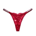 thumbnail image 1 of zuwimk Womens Underwear,Women No Show Panties V-waisted Stretch Breathable Thong Underwear Red,M, 1 of 5