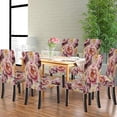 thumbnail image 5 of Chair Covers for Dining Chairs Set of 6 Pink Flowers Seat Covers for Dining Chairs Chair Protectors Covers for Chairs Dining Room for Room, 5 of 6