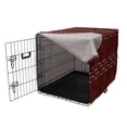 thumbnail image 3 of Reptile Dog Crate Cover, Colorful Snakes Pattern with Tribal Circles Shapes Australian Wildlife, Easy to Use Pet Kennel Cover for Dogs, 35" x 23" x 27", Burgundy Orange White, by Ambesonne, 3 of 6