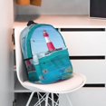 thumbnail image 3 of Disketp Lighthouse Sea Port Mochila Escolar de 15 Pulgadas, Mochila Ligera para Estudiantes, Viajes y Trabajo, Cómoda y Resistente para el Uso Diario, 3 of 6