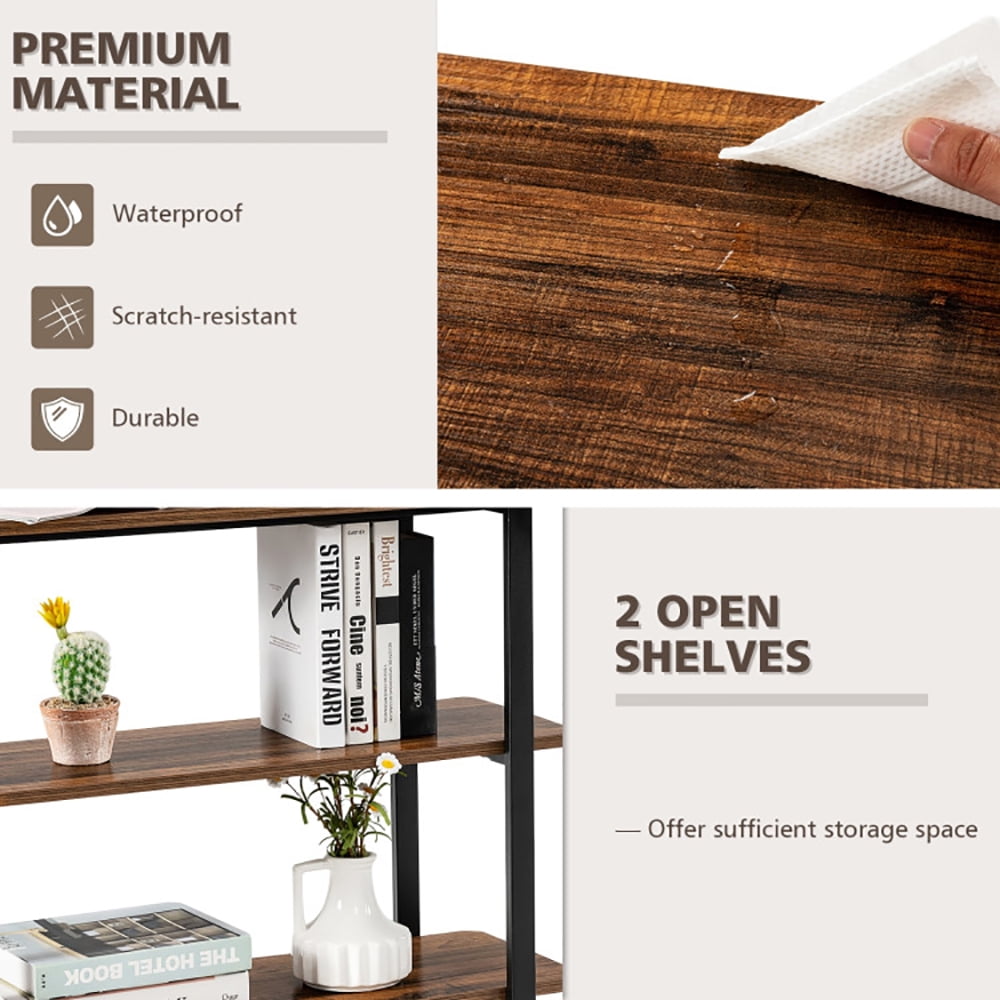 Finihen 360° Free Rotating Sofa Side Table, Couch Table, Snack Table, Rotating Sofa Side Table with Storage Shelves and Wheels, for Home, Office, Brown Finihen 360° Free Rotating Sofa Side Table, Couch Table, Snack Table, Rotating Sofa Side Table with Storage Shelves and Wheels, for Home, Office, Brown