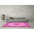 thumbnail image 3 of Ahgly Company Indoor Round Abstract Pink Modern Area Rugs, 6' Round, 3 of 4