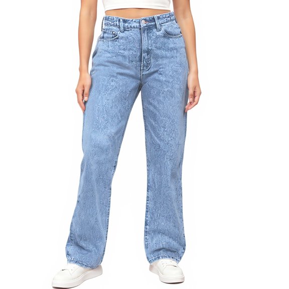 Jean Sweatpants Women Sweatpant Jeans Women Straight Leg Denim Pants Tummy Control Baggy Stretchy Trousers with Pockets 02-Blue XXL