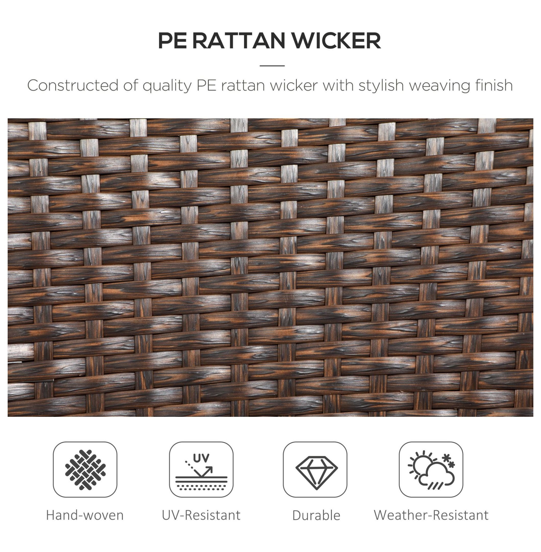 Blue Wicker Patio Chairs - Stackable Outdoor Dining Chairs with Cushions (2-Pack)