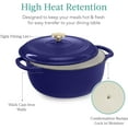 thumbnail image 5 of WYDK 6 Quart Enamel Cast-Iron Round Dutch Oven, Family Style Heavy-Duty Pre-Seasoned Cookware for Home, Kitchen, Dining Room, Oven Safe w/Lid, Dual Handles - Sapphire Blue, 5 of 8