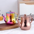 thumbnail image 3 of ABCISI 17oz Stainless Steel Gooseneck Teapot, Metal Gooseneck Tea Pot with Filter, Coffee Server Olive Oil Can Table Serving Pot for Home, Restaurant, Outdoor, Dishwasher Safe (Rose Gold), 3 of 12