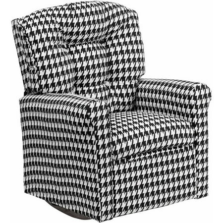 Kids Hounds Tooth Fabric Rocker Recliner