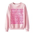 thumbnail image 5 of VKOYWKM Pink Ribbon Sweatshirt for Women Oversized Breast Cancer Awareness Shirt Long Sleeve Drop Shoulder Textured Pullover Crew Neck Sweatshirt Funny Graphic Tee Breast Cancer Survivor Shirts, 5 of 6