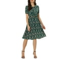thumbnail image 2 of Allegra K Women's Peter Pan Collar Tie Neck Elegant Dress with Belt, 2 of 6