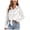 White, variant on Women's Satin Leopard Print Button-Down Shirt Trendy Long Sleeve Blouse for Casual Party Wear (White, XXL)