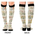 thumbnail image 4 of FORMRS Womens Knee High Socks Casual Long Thick Travel Daily Wear, 2 Pairs, Beige Wildflowers, 4 of 6