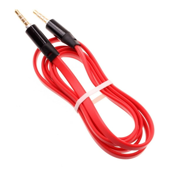 3.5mm Aux Cable Adapter Car Stereo Aux-in Audio Cord Speaker Jack Wire Red N8M for Boost Mobile Celero5G - Casio G-zOne Commando 4G LTE - CAT S40 S61 S41 S42 S22 Flip - Coolpad Snap, Illumina