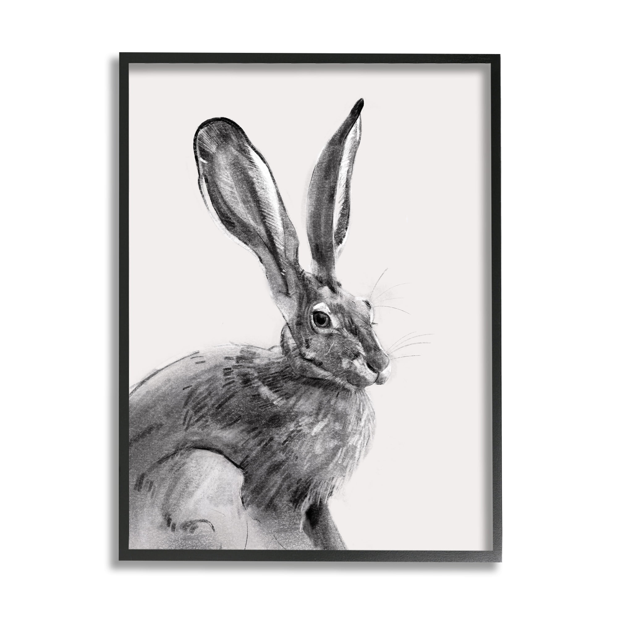 Stupell Industries Resting Wild Hare Portrait Bold Face Rabbit Illustration, 16 x 20, Design by Emma Caroline