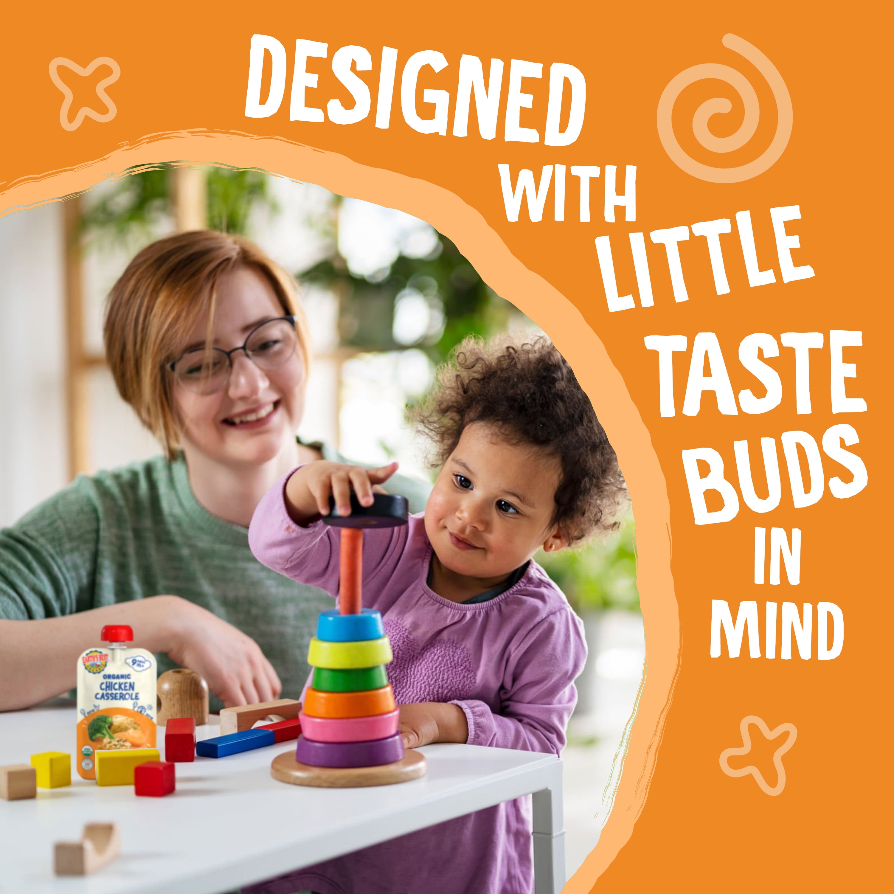 (3 pack) Earth's Best Organic Stage 3 Baby Food, Chicken Casserole Protein & Veggie Puree, 4 oz Pouch
