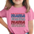 thumbnail image 1 of Zpanxa T-Shirts d'Été pour Filles Imprimé de la Fête de l'Indépendance Col Rond Manches Courtes Haut Polyester Spandex 5-6 Ans, 1 of 6