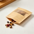 thumbnail image 6 of 100 Pack Resealable Kraft Paper Bags With Clear Window, For Home Kitchen Food Snacks, Portable Storage Packaging Pouches, 6 of 6