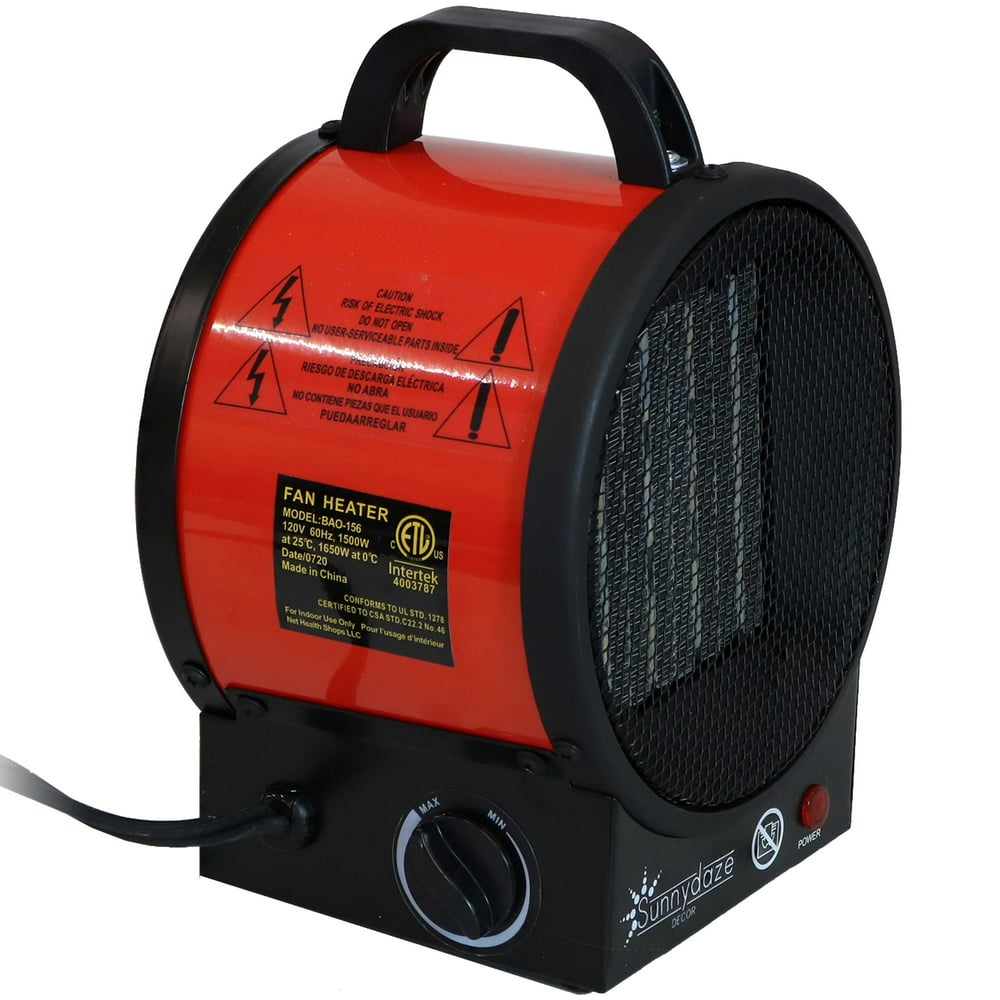 Sunnydaze Portable Ceramic Electric Space Heater - Indoor Use for Home