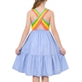 thumbnail image 2 of Aideaone Girls Dresses Athletic Sleeveless Kids Summer Sundress with Criss Cross Rainbow Straps Sporty Dress for Girls 6-10 Years, 2 of 6