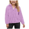 thumbnail image 3 of Caqnni Girls' Outerwear Jackets & Coats Winter Jackets For Girls Girls' Outerwear Jackets Kids Soft Fleece Jacket Zip up Hoodie with Pockets Fall Jackets For Girls (13-14 Years,Purple), 3 of 7