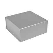 CECOBOX Gift Box 8"x8"x3.1" Silver Matte Collapsible Magnetic Box with Lid for Gift, Packaging, Bridesmaid, Birthday, Christmas, Easy Assembly, Gift Boxes (8"x8"x3.1" (Pack of 1), Silver)
