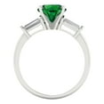 thumbnail image 4 of Three-Stone Engagement Ring for Women - 2ct Simulated Emerald in 14K White Gold Promise Ring, 4 of 6